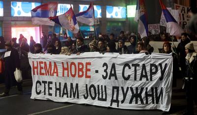 31.12.2024-01.01.2025 Belgrade(Serbia) Life/ Politics University students stage a protest against current authorities an-stock-foto