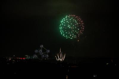 Fireworks for the new year in Brussels, Belgium, 1 JAN 2025-stock-foto