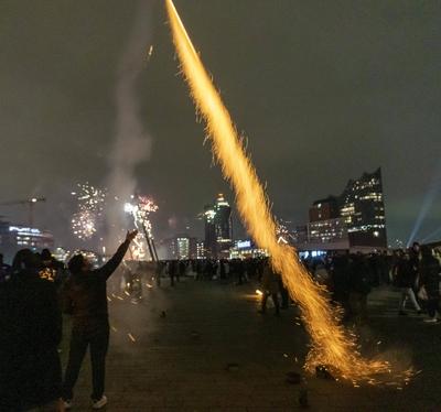 Silvester in Hamburg-stock-foto