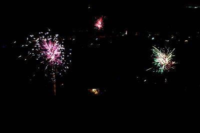 GER, Thueringer, Silvester, Neujahr, New Year, 2024/2025, Jahreswechsel, Feuerwerk ueber der Rhoen, Dermbach, Dienstag, 31.12.2024 zum 01.01.2024, 00.00 Uhr-stock-photo