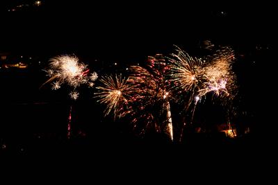 GER, Thueringer, Silvester, Neujahr, New Year, 2024/2025, Jahreswechsel, Feuerwerk ueber der Rhoen, Dermbach, Dienstag, 31.12.2024 zum 01.01.2024, 00.00 Uhr-stock-photo