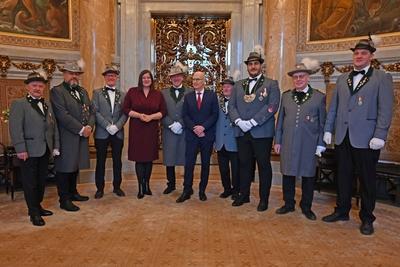 Neujahrsempfang von Hamburgs Ersten B?rgermeister Dr. Peter Tschentscher und der zweiten B?rgermeisterin Katharina Fegebank im Hamburger Rathaus-stock-photo