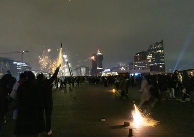 Silvester in Hamburg-stock-foto