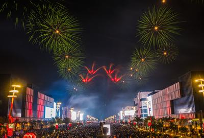 NEW YEAR CELEBRATIONS IN DOHA-stock-photo