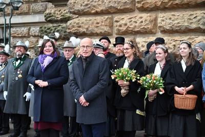 Neujahrsempfang von Hamburgs Ersten B?rgermeister Dr. Peter Tschentscher und der zweiten B?rgermeisterin Katharina Fegebank im Hamburger Rathaus-stock-foto
