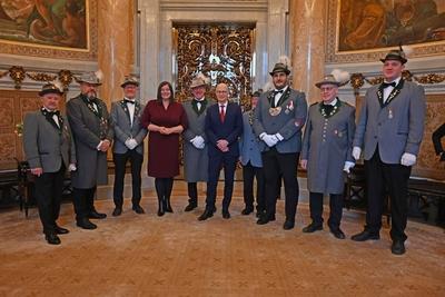 Neujahrsempfang von Hamburgs Ersten B?rgermeister Dr. Peter Tschentscher und der zweiten B?rgermeisterin Katharina Fegebank im Hamburger Rathaus-stock-photo