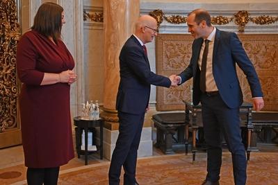 Neujahrsempfang von Hamburgs Ersten B?rgermeister Dr. Peter Tschentscher und der zweiten B?rgermeisterin Katharina Fegebank im Hamburger Rathaus-stock-foto