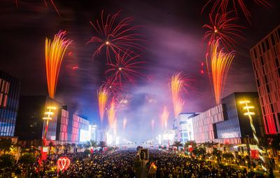 NEW YEAR CELEBRATIONS IN DOHA-stock-photo