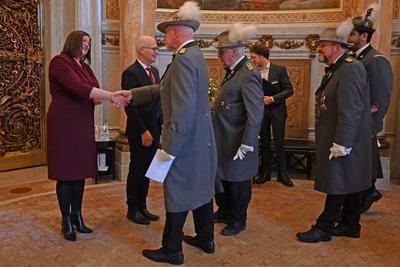 Neujahrsempfang von Hamburgs Ersten B?rgermeister Dr. Peter Tschentscher und der zweiten B?rgermeisterin Katharina Fegebank im Hamburger Rathaus-stock-photo