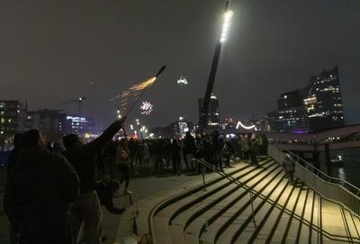 Silvester in Hamburg-stock-foto