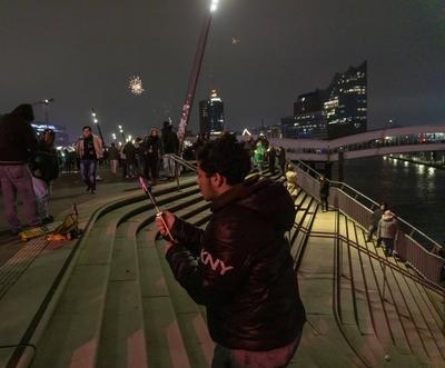 Silvester in Hamburg-stock-foto