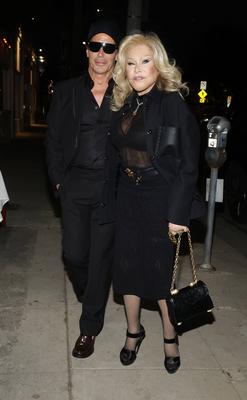 LOS ANGELES, CA - MAY 24: Jocelyn Wildenstein, Lloyd Klein at the Official Engagement dinner with friends, for Jocelyn W-stock-foto