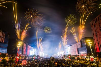 NEW YEAR CELEBRATIONS IN DOHA-stock-photo