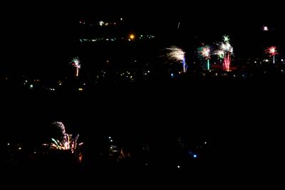 GER, Thueringer, Silvester, Neujahr, New Year, 2024/2025, Jahreswechsel, Feuerwerk ueber der Rhoen, Dermbach, Dienstag, 31.12.2024 zum 01.01.2024, 00.00 Uhr-stock-photo