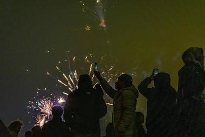 Silvester in Hamburg-stock-foto