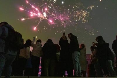Silvester in Hamburg-stock-foto