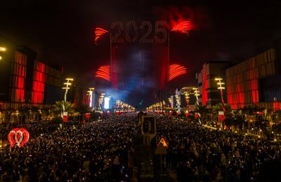 NEW YEAR CELEBRATIONS IN DOHA-stock-photo