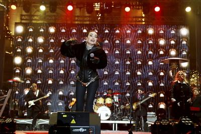 Bosnia and Herzegovina, Sarajevo, 010125. Severina performed in front of a large audience in front of the Eternal Flame-stock-foto