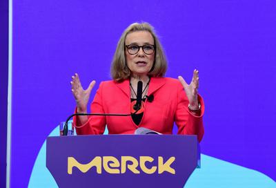 Deutschland, Darmstadt, 02.03.2023 Bilanz-Pressekonferenz der der Merck KGaA Foto: Belen Garijo, Vorstandsvorsitzende de-stock-photo