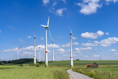 Windpark bei Brilon-Radlinghausen, Sauerland, NRW, Deutschland Windpark Sauerland *** Wind farm near Brilon Radlinghause-stock-foto