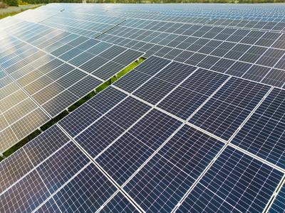 Energieversorgung und Energiegewinnung in Deutschland 2022 Werneuchen - Deutschland - 21. September 2022: In dieser Luf-stock-photo