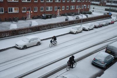 danish weather snow fall in kastrup copenhagen denmark.-stock-photo