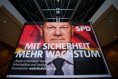Praesentation der SPD Wahlkampagne f?r die Bundestagswahl 2025.-stock-foto