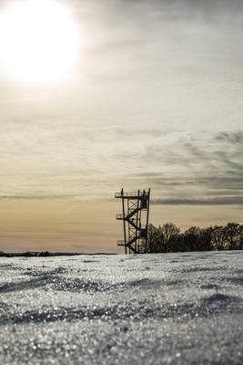 Winterzauber auf der Schw?bischen Alb, Die Schw?bische Alb hat sich in ein winterliches Wunderland verwandelt. Der Heide-stock-foto