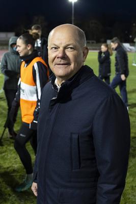 Bundeskanzler Scholz besucht seinen Wahlkreis-stock-foto
