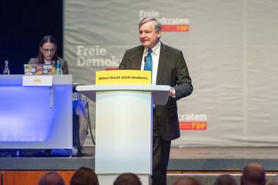 126. Ordentlicher Landesparteitag der Freien Demokraten am 5. Januar 2025 Schwabenlandhalle Fellbach, Dreikoenigstreffen der Freien Demokraten 2025, GER-stock-photo
