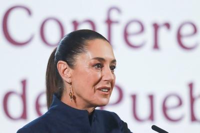 Mexico’s President Claudia Sheinbaum Briefing-stock-foto