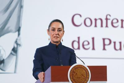 Mexico’s President Claudia Sheinbaum Briefing-stock-foto