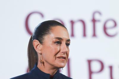 Mexico’s President Claudia Sheinbaum Briefing-stock-foto