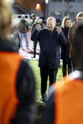 Bundeskanzler Scholz besucht seinen Wahlkreis-stock-foto