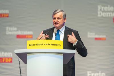 126. Ordentlicher Landesparteitag der Freien Demokraten am 5. Januar 2025 Schwabenlandhalle Fellbach, Dreikoenigstreffen der Freien Demokraten 2025, GER-stock-photo