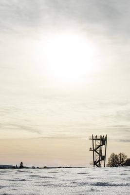 Winterzauber auf der Schw?bischen Alb, Die Schw?bische Alb hat sich in ein winterliches Wunderland verwandelt. Der Heide-stock-foto