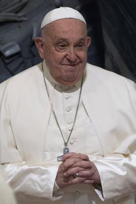 ITALY -  POPE FRQANCIS PARTICIPATES IN THE EPISCOPAL ORDINATION OF THE VICEGERENT OF THE DIOCESE OD ROME AND AUXILIARY OF THE SOUTHERN SECTOR , MONSIGNOR RENATO ATRTELLI BACCARI , IN THE ST JOHN LATERAN'S BASILICA IN ROME  - 2025/1/14-stock-foto
