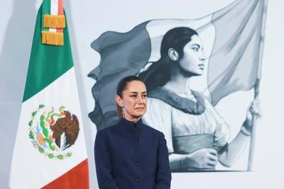 Mexico’s President Claudia Sheinbaum Briefing-stock-foto