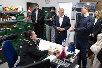 Bundeskanzler Scholz besucht seinen Wahlkreis-stock-foto