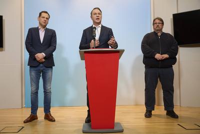 Koalitionsgespr?che ?VP, SP?,  NEOS-stock-foto