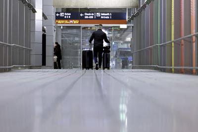 Fr?her Morgen am K?ln Bonn Airport-stock-foto