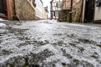Eisregen in Hessen-stock-foto