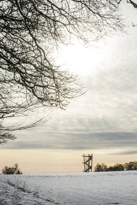 Winterzauber auf der Schw?bischen Alb, Die Schw?bische Alb hat sich in ein winterliches Wunderland verwandelt. Der Heide-stock-foto