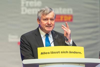 126. Ordentlicher Landesparteitag der Freien Demokraten am 5. Januar 2025 Schwabenlandhalle Fellbach, Dreikoenigstreffen der Freien Demokraten 2025, GER-stock-photo