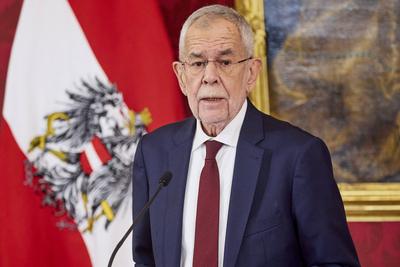 Statement Bundespr?sident Van der Bellen nach Koalitionsscheitern-stock-foto