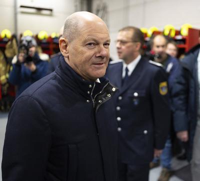 Bundeskanzler Scholz besucht seinen Wahlkreis-stock-foto
