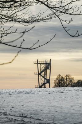 Winterzauber auf der Schw?bischen Alb, Die Schw?bische Alb hat sich in ein winterliches Wunderland verwandelt. Der Heide-stock-foto