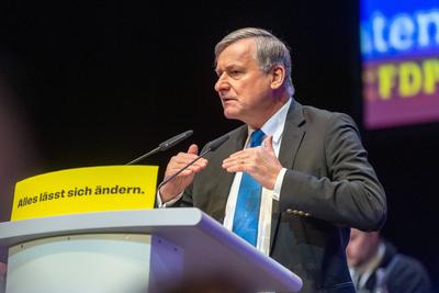 126. Ordentlicher Landesparteitag der Freien Demokraten am 5. Januar 2025 Schwabenlandhalle Fellbach, Dreikoenigstreffen der Freien Demokraten 2025, GER-stock-photo