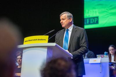 126. Ordentlicher Landesparteitag der Freien Demokraten am 5. Januar 2025 Schwabenlandhalle Fellbach, Dreikoenigstreffen der Freien Demokraten 2025, GER-stock-photo