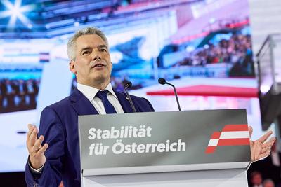  Wien 07.09.2024 - Wahlkampf Nationalratswahl 2024 - Heute startete der ?VP (?sterreichische Volkspartei) ihren Wahlkam-stock-foto